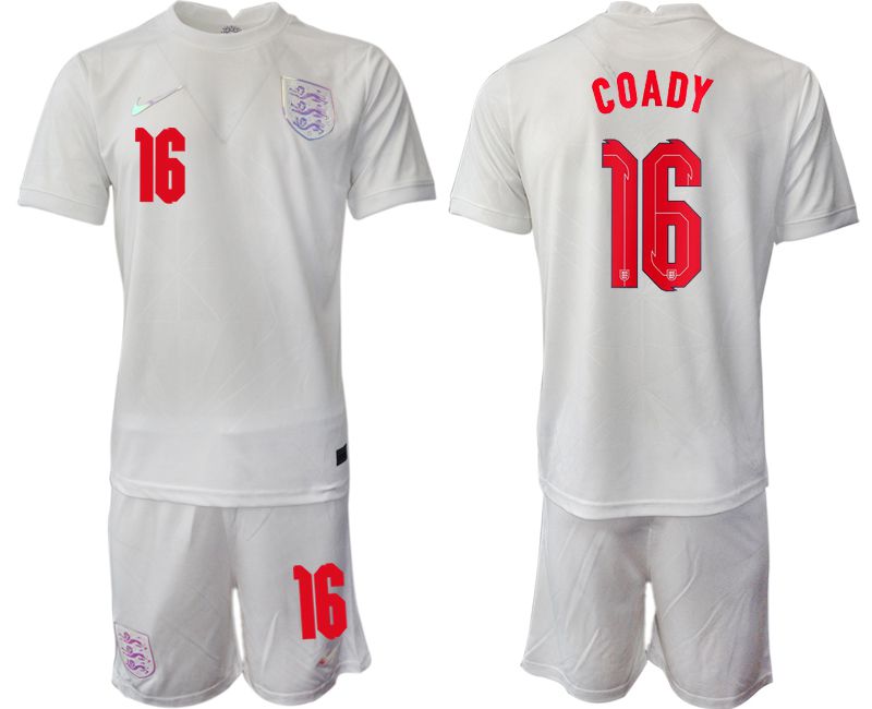 Men 2022 World Cup National Team England home white 16 Soccer Jersey